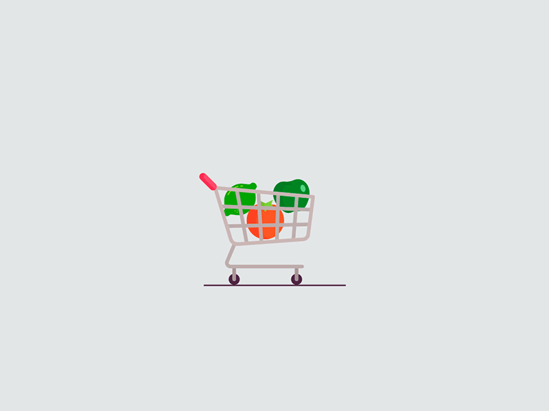 shopping basket animation illustration motion preloader ui vector vegetarian