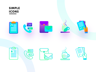 simple icons from latest project cup design icons paper ui vector