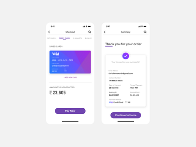 Payment and confirmation by Manjunath Bhat on Dribbble