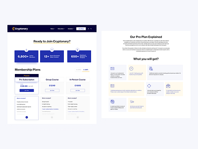 Cryptonary Membership Plans blockchain cryptocurrency membership minimal pricing pricing plan pricing plans typography ui ui ux design userinterfacedesign web design website design