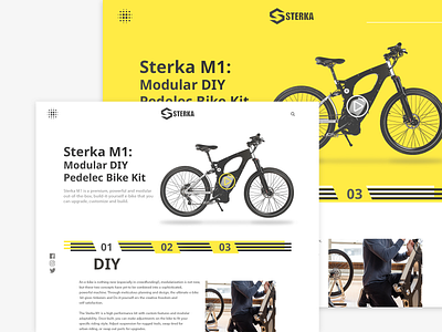 Sterka M1 Landing Page. bike diy landing page product sport ui website website concept