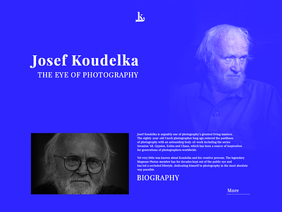 Josef Koudelka Biography Website. biography gradient color illustration typography ui ux ui ux design userinterfacedesign