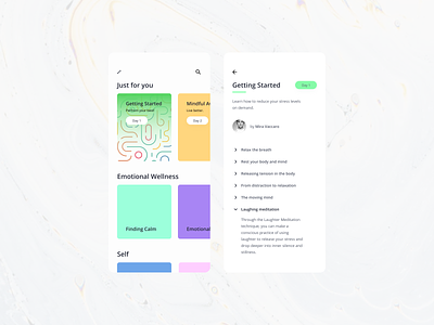 Self Help App app concept design gradient color minimal app pattern typography ui