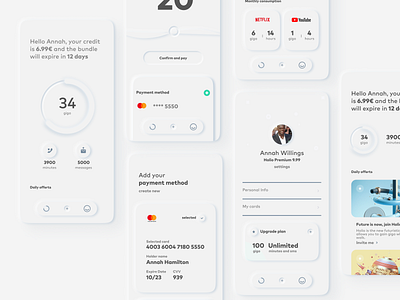 Skeuomorph App User Interface. application application ui balance banking concept credit card credit card number finance app fintech minimal app mobile banking skeuomorph app transaction ui ux ui ux design userinterfacedesign