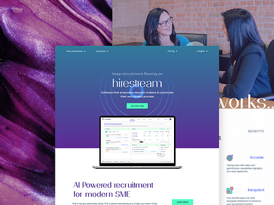 Hirestream Homepage Redesign 01 applicant tracking system blogs clean design hirestream landing page layout minimal typography ui ux website