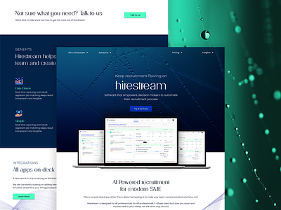 Hirestream Homepage Redesign 02 applicant tracking system applicants ats clean design grid design hirestream hiring landing page layout minimal typography ui ux website