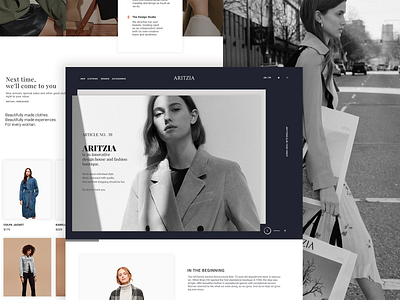 Aritzia blogs brand clean clothing design fashion landing page layout minimal retail typography ui ux website