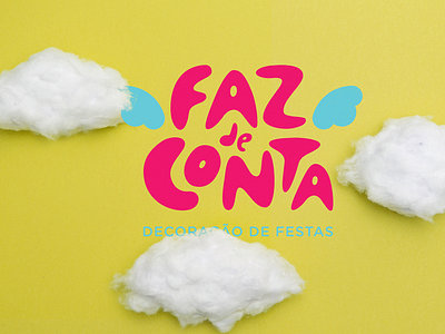 Faz de Conta brand branding clouds fun graphic design kids logo