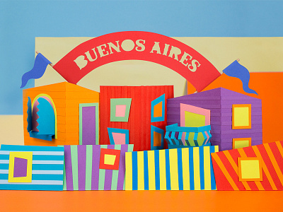 Buenos Aires argentina colors craft flag handmade illustration paper papercraft tactile design