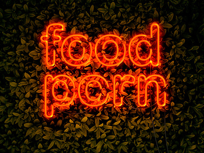 Food Porn food green illustration leaves nature neon photoshop porn red type