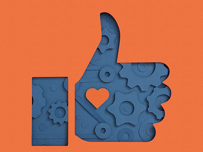 Behind likes craft facebook heart instagram like papercut social media