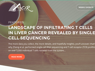 Accelerating Cancer Immunotherapy Research Website cancer ui ux web design