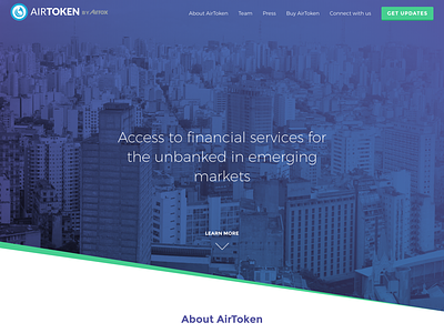 Airfox: AirToken Website one page ui ux web design