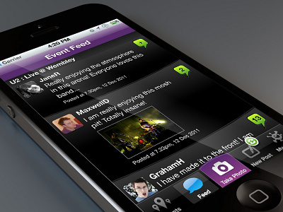 Music Event Feed - App Design app feed ios music social
