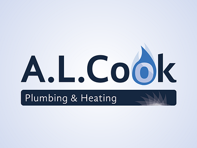 A.L.Cook Logo Design blue gas heating logo