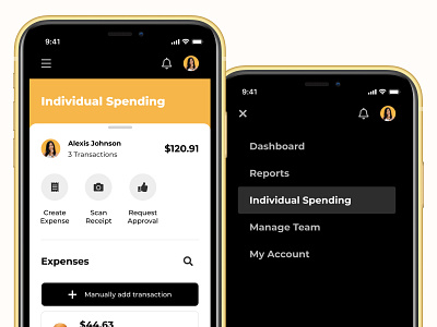 Expense Report App app concept dashboard design expense finance fintech interaction ios management menu mobile money report ui ux