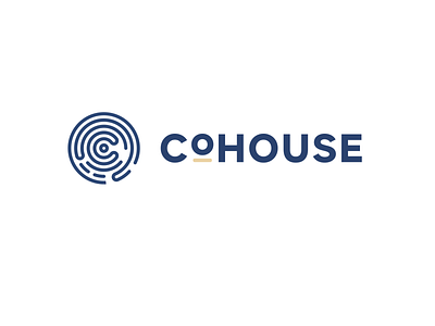 CoHOUSE brand brand design circle house icon letter logo logo design water