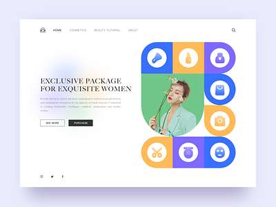 Exclusive package for exquisite women sketch ui