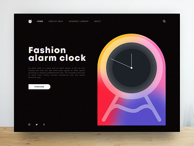 Fashion alarm clock sketch ui