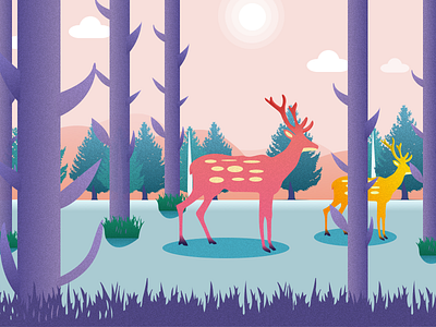 Jungle deer design sketch software