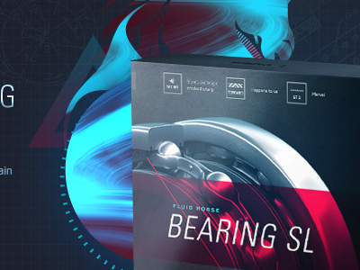 Bearing SL bearing dark design glow hi tech industrial promo web