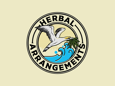 Herbal Arrangements badge badge logo cannabis classic handdrawn hemp illustration vintage vintagelogo