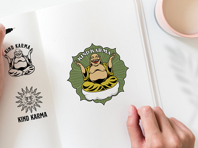Kind Karma badge branding cannabis cbd handdrawn hemp illustration logo marijuana thc vintage vintagelogo