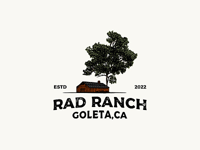 RAD RANCH badge barn classic handdrawn logo ranch vintage vintagelogo