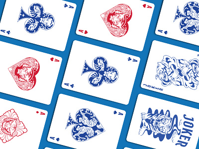 Ace & Joker faces ace of spades branding card game illustration playing cards vintagelogo
