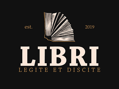 Libri Logo badge book branding classic education handdraw logo vintage vintagelogo