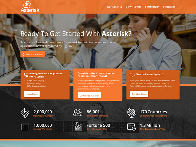 Asterisk Homepage Redesign cta drupal landing open source website