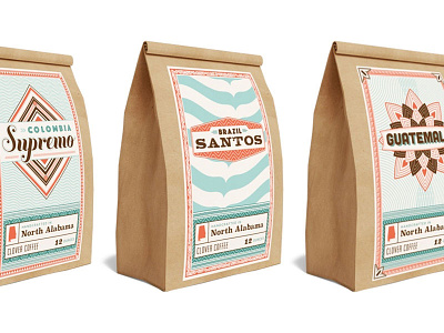 Clover Coffee coffee labels packaging