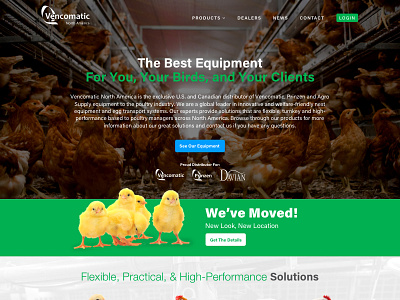 Vencomatic North America bootstrap checkins landing poultry website