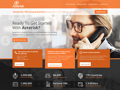 Asterisk Homepage Revisited drupal landing open source website