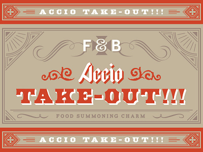 Accio Take-Out!!! concept packaging typography