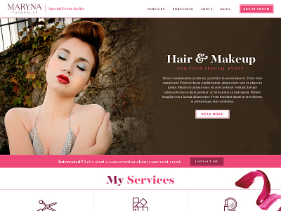 Maryna Stylist v2 beauty hair stylist special events website