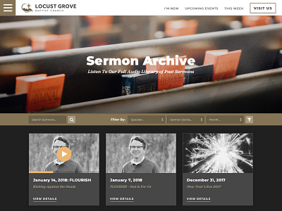 Sermon Archive audio church grid sermons website