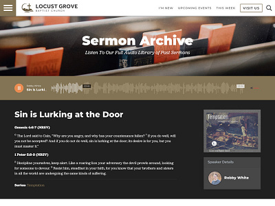 Locust Grove Sermon Audio audio player church podcast web wordpress