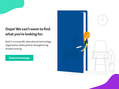 Oops! We can't seem to find what you are looking for. 404 classroom education empty state illustration school ui design