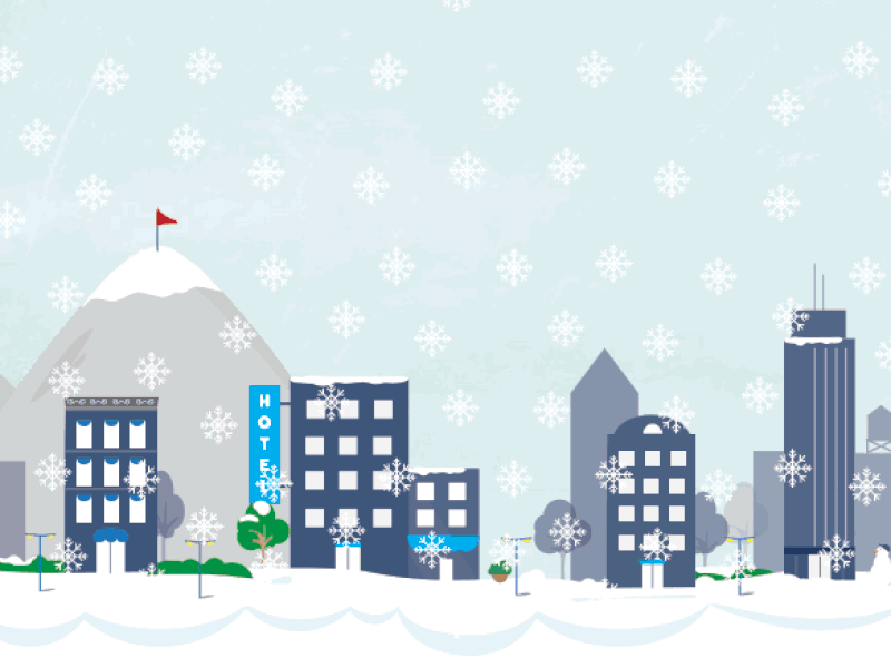 Snowy day animation announcement email gif illustration ui