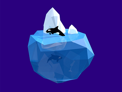 Crystal Island 3d color design illustration