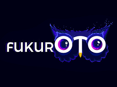 Fukuroto Podcast 80s design illustration logo pixel pixel art