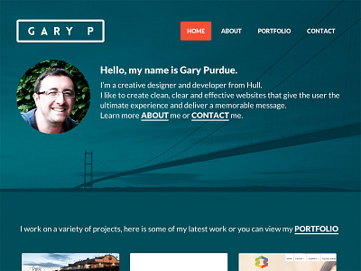 Personal Portfolio Website blue bridge hull humber minimal personal portfolio website