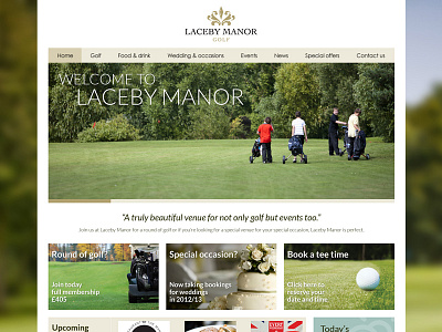 Laceby Manor Website golf golf club homepage web web design website