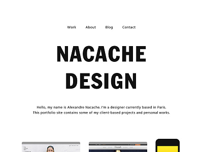 Nacache Design Homepage