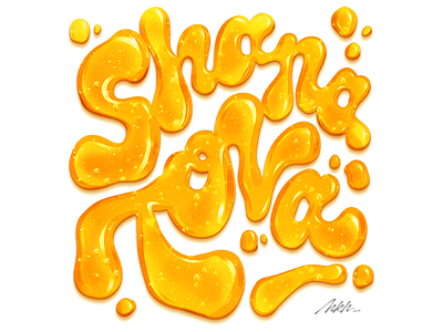 SHANA TOVA fontdesign handfont handlettering honey honeytype lettering shanatova type typography