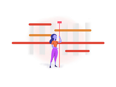 Timeline business draw flat girl illustration navigation personal purple red social task timeline