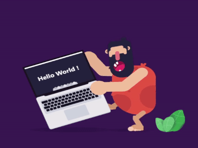 First Human after effects animation character code first human gif hello world illustration notebook