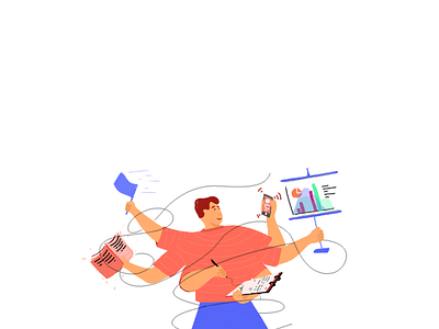 Project Manager arms charachter design design flat illustration project manger task management vector web workflow