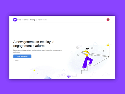 Homepage Design animation design employee employee engagement flat homepage human resources illustraion landing landing page singlepage ui web